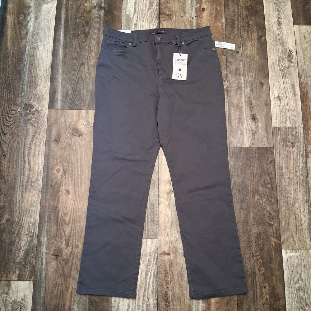 Gloria Vanderbilt Amanda High Rise Tapered Jeans 16P Gray Minimalist Basics